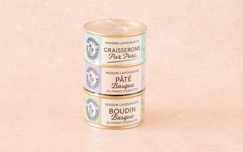 LOT 3x120G (BOUDIN ET PATÉ BASQUE, GRAISSERONS)