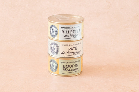 LOT 3x120G (BOUDIN BEARNAIS ET PATÉ CAMPAGNE, RILLETTES)